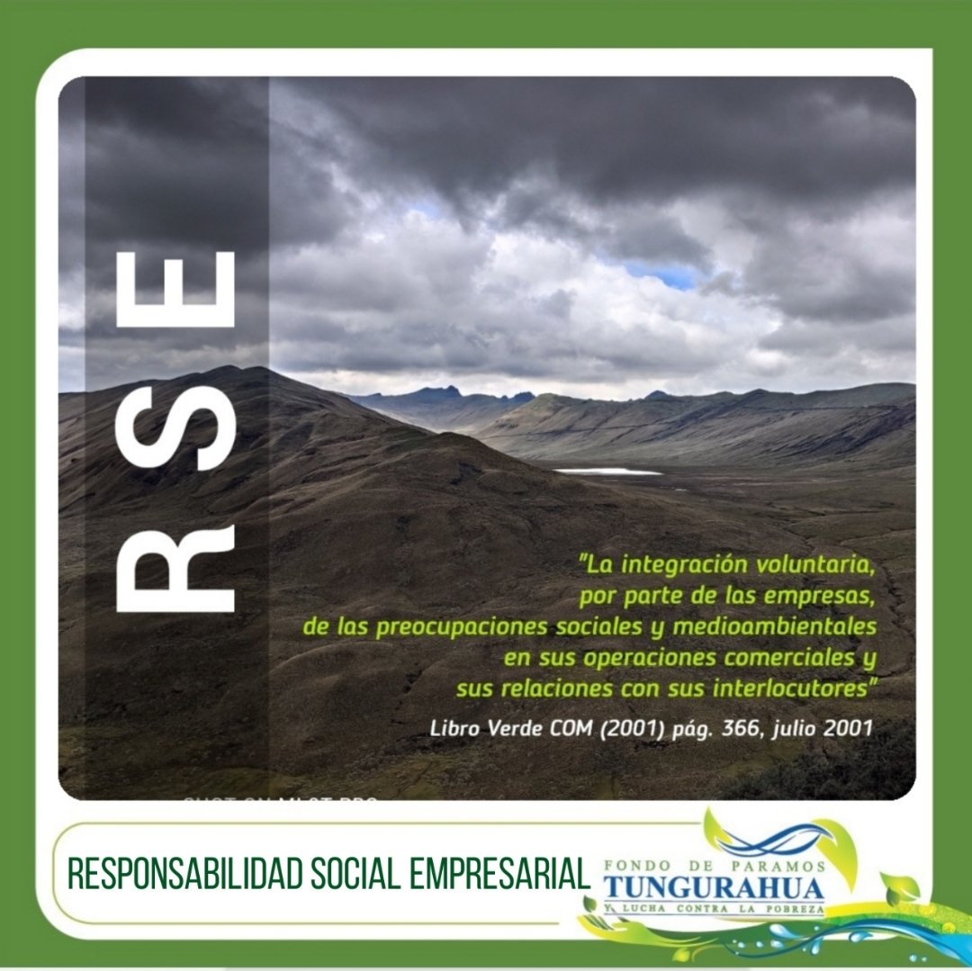 FOPARTUN's tweet photo. La Responsabilidad Social Empresarial, una oportunidad para el sector empresarial, de integrarse a procesos de conservación y lucha contra la pobreza @FonapaOficial @equatorinit @fonag @FORAGUA @FondaguaEc @Fondos_de_agua @GobTungurahua @CelecAgoyan @EPEEMAPAA @EEASA_RCN @CLPG_ec https://t.co/BFJoWj5fms