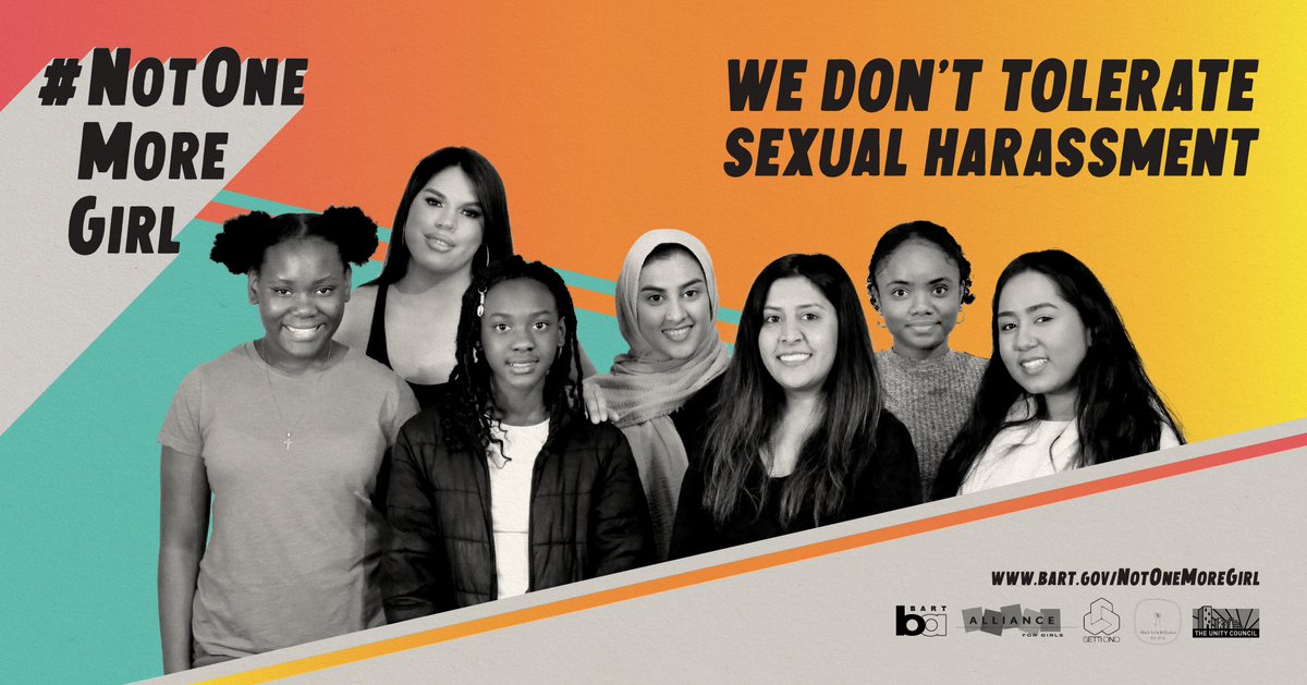 SFBART's tweet photo. #NotOneMoreGirl 

Today BART has partnered with local advocacy organizations to launch a community driven initiative centering girls and gender expansive youth to reimagine safety for riders on BART. 

https://t.co/xhDv8QMqB6 https://t.co/Z5jiUVFMdb
