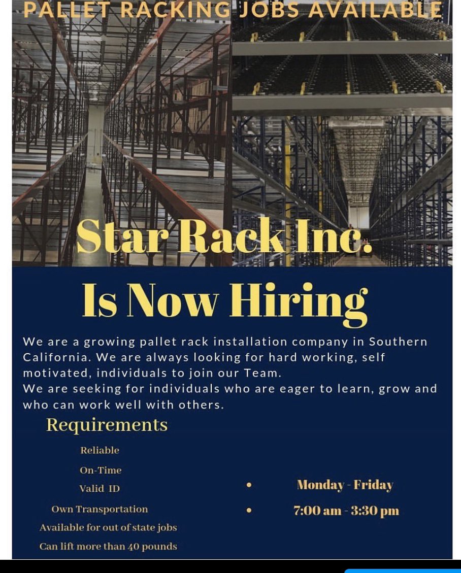 STARRACK_INC's tweet photo. We’re hiring 👇👇👇👇 https://t.co/tMSo5iHxYr