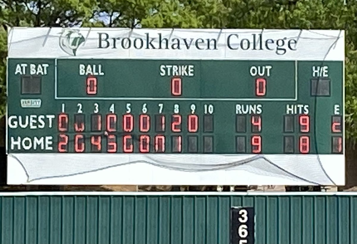 BCBearsDen's tweet photo. The Happy Totals as @brookhaven_dc wins 9-4 to take 3 of 4 from Richland. Gardner pitches 6, allows 1. Thieme throws a scoreless 9th. Farrar blasts solo &amp; 2 run shots. Myers 2 RBI 2B. Whitaker &amp; Bivins RBI 1B’s. Bears are 16-3 in @NJCAABaseball @NJCAARegion5 DAC play. Go Bears! https://t.co/JeB0lJdjLA