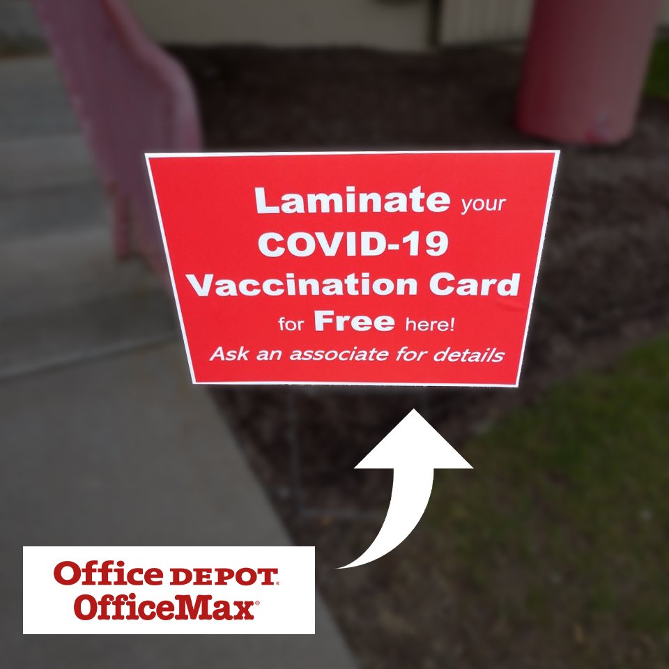 AtTheStrip's tweet photo. Keep your #VaccinationCard clean and safe with the help of our friends @OfficeMax who are offering FREE lamination! 🙌

*Limit 1 per customer. Ask an associate for details. https://t.co/LPETfrl0hV