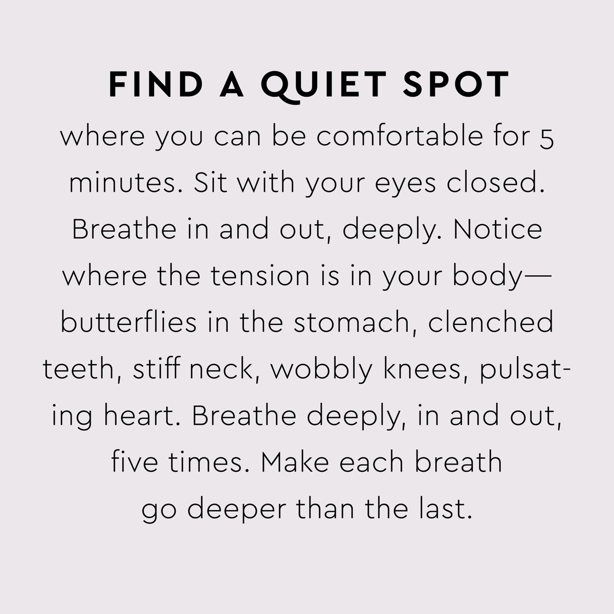 wellenoughbooks's tweet photo. Try this meditation from @corinnesweet's The Mindfulness Journal for when you need five minutes to calm your nerves! #QuickMeditation https://t.co/OoMJ1fpkv4