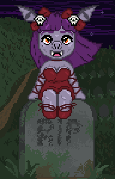 rhiraisepx's tweet photo. My chibi girl bat #succubus chillin on a grave
I accidentally deleted the original tweet ;_;
#pixelart #gothstuff https://t.co/BH4CgK7s60