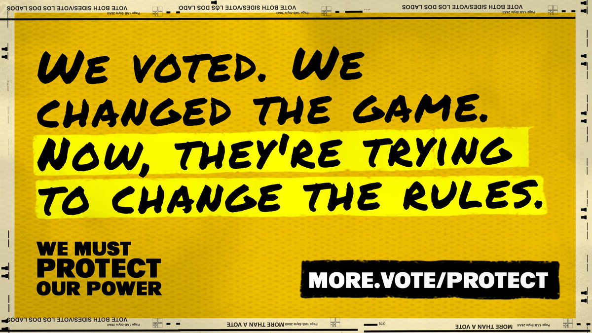 24 states have voter suppression bills moving through their legislature RIGHT NOW. Join the fight to #ProtectOurPower: more.vote/ProtectOurPower