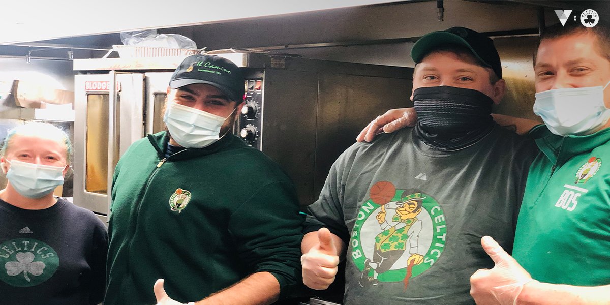 celtics's tweet photo. We tipped-off the Small Business Assist initiative with @Vistaprint last month to support both small businesses and communities in need.

136 meals were donated in March thanks to @CelticsSTM owned Il Camino in Leominster and Chaves Market in Fall River #CelticsAssist https://t.co/cYZ3r6KptJ