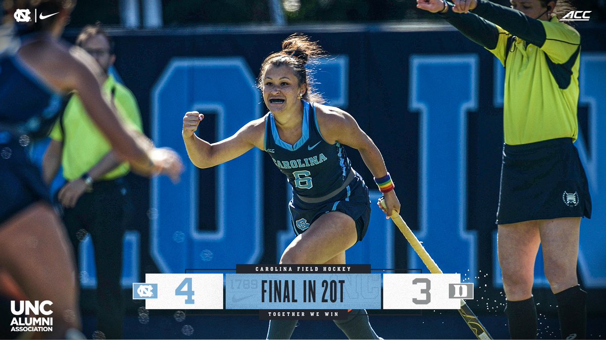 UNCFieldHockey's tweet photo. How about that for a Senior Day final? 💥

Senior Bryn Boylan nails the stroke in double OT for the Carolina victory 👏👏👏

#GoHeels https://t.co/Bw0wpfyip1