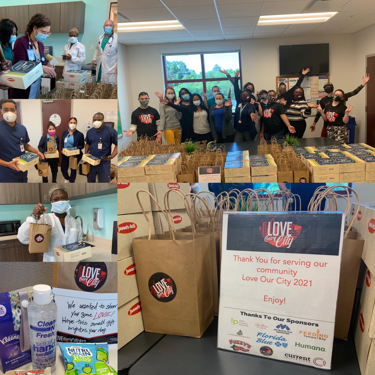 tampafamhealth's tweet photo. #TFHC is feeling the love today! ❤️ A very special thank you to Love Our City for recognizing our locations and team members within the #Uptown area community with a delicious lunch from Jason's Deli and great goodie bags! 

#LoveOurCity813 #InThisTogether https://t.co/qeQi7K2LH6