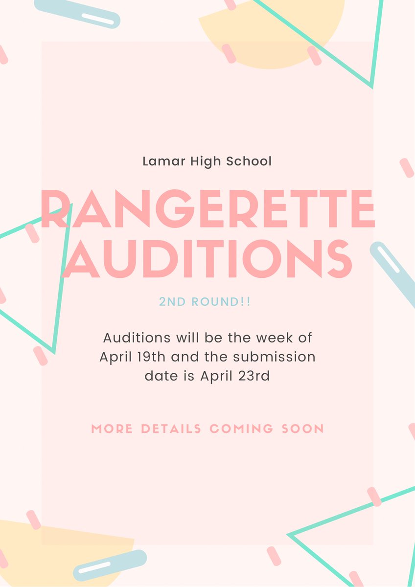 We are having a second round of auditions!! Turn on our post notifications so you don’t miss any information!! 🛎🎀