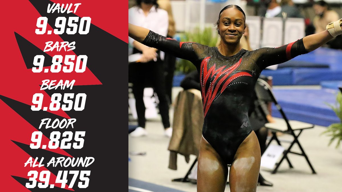 Two personal bests at the #NCAARegional ... not a bad day for Angelica! Now we wait ⏳ to see if her scores will send her to the #NCAAChampionships 

📸: Michael Wade