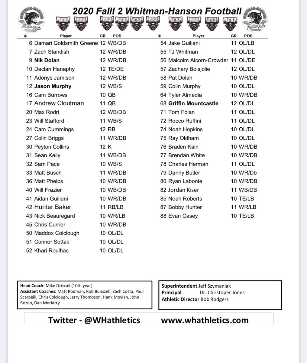 WHathletics's tweet photo. Looking forward to hosting @Rocklanddogs tomorrow at noon.  Remember in order to attend you must have a WH lanyard or be on the list from Rockland.  Here are the rosters https://t.co/IcUqPSd4G1