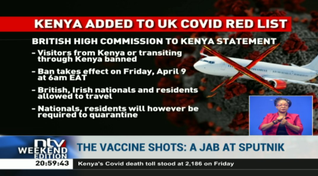 Kenya listed in UK's Covid-19 red list 

bit.ly/3rL82Oi
