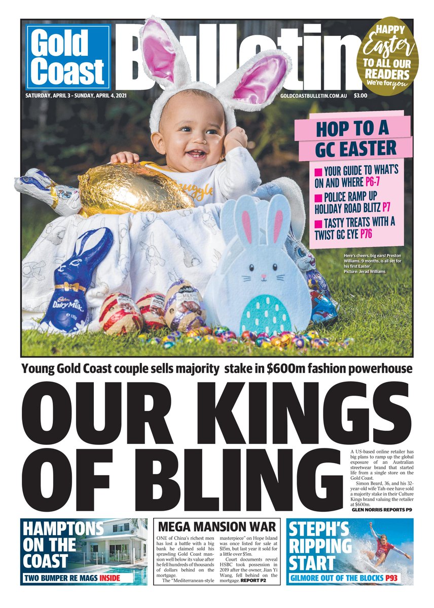 GCBulletin's tweet photo. Good morning, Gold Coast. Hope you're having a lovely Easter weekend. Here's the front page of today's Gold Coast Bulletin.

STORY: https://t.co/OfWGYgCvUV https://t.co/W6aSWJqdHJ
