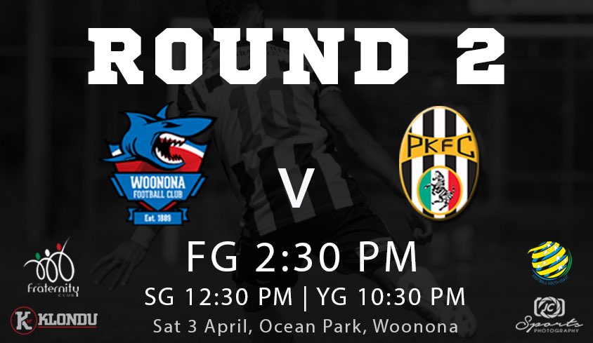 IPL RD 2 | Saturday 3 April 🏆

💥 MATCHDAY!
⚽️ #PortSharks 
🏆 RD 2
⏰ 14:30 
🏟 Ocean Park Woonona 
.
THE Zebras head north to take on Woonona Sharks Football Club in RD 2 of the IPL. <a href="/WoononaFC/">Woonona Sharks FC</a> 

✅ FG 14:30
✅ SG 12:30 
✅ YG 10:30 

#weareblack #wearewhite #forzapkfc