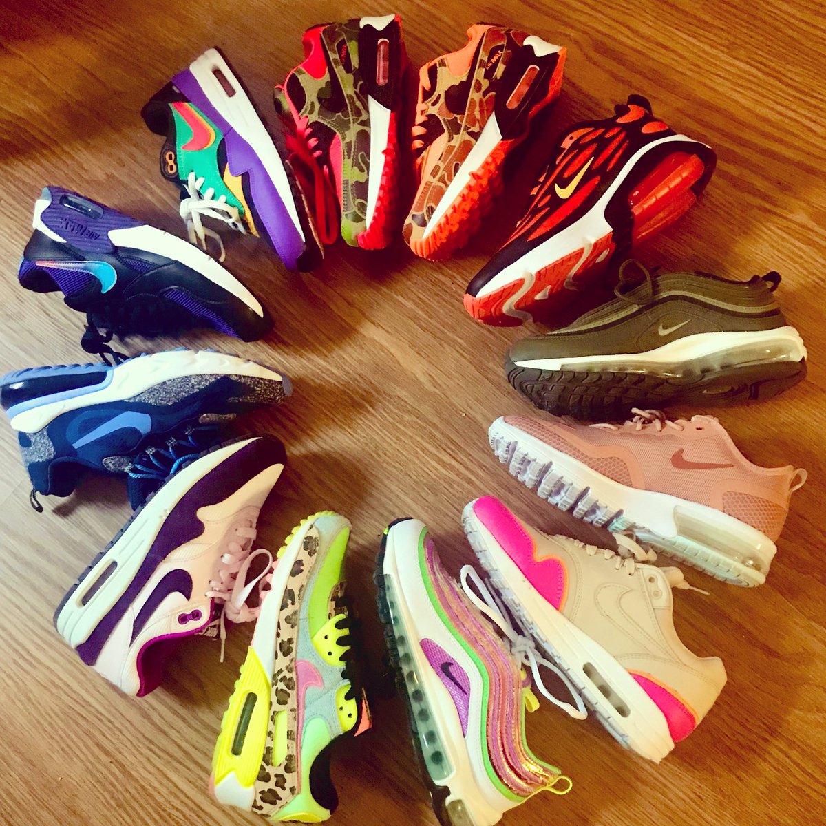 Storm24Jenkins's tweet photo. Checking in for @Nike happy π₯³ππ#airmaxday2021 with 12 of my faves right now! Drop a comment some of your fave Air Maxes! #swaggability https://t.co/J3AtP5H5VW