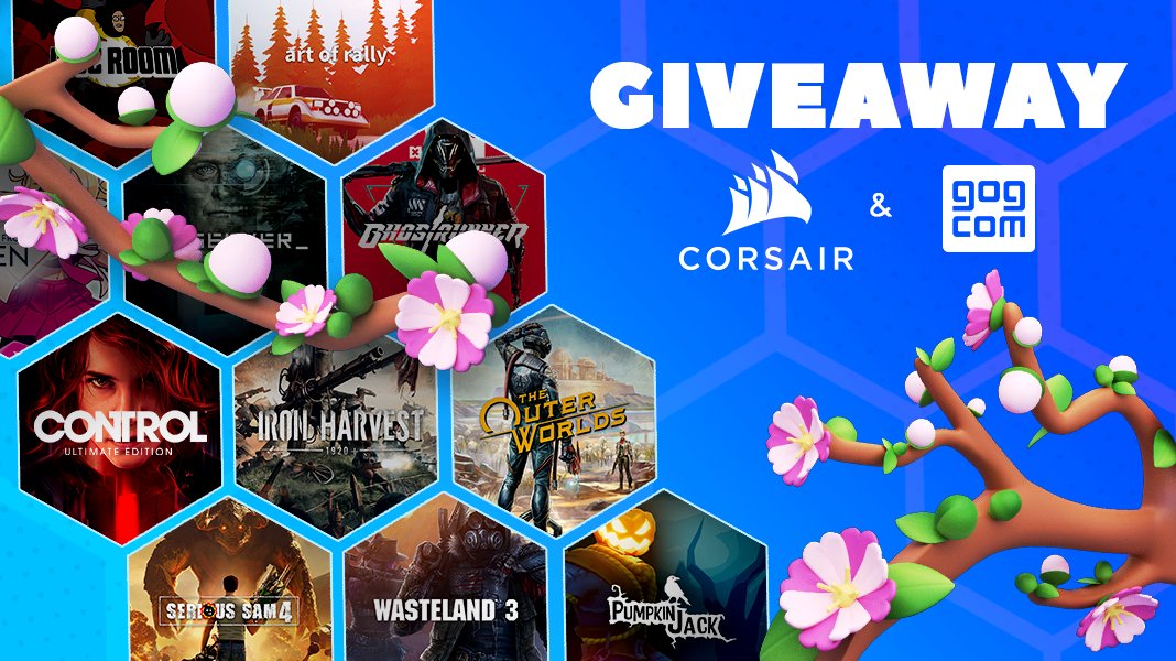 CORSAIR's tweet image. Not enough games in your backlog? 👀

We&apos;re giving away 3x packs of 20 games to celebrate the @GOGcom Spring Sale!!

To enter:
1⃣ RT &amp;amp; ❤️
2⃣ Follow @CORSAIR &amp;amp; @GOGcom 
🕓 Before March 29, 4pm PDT

Winners will be contacted via DM.