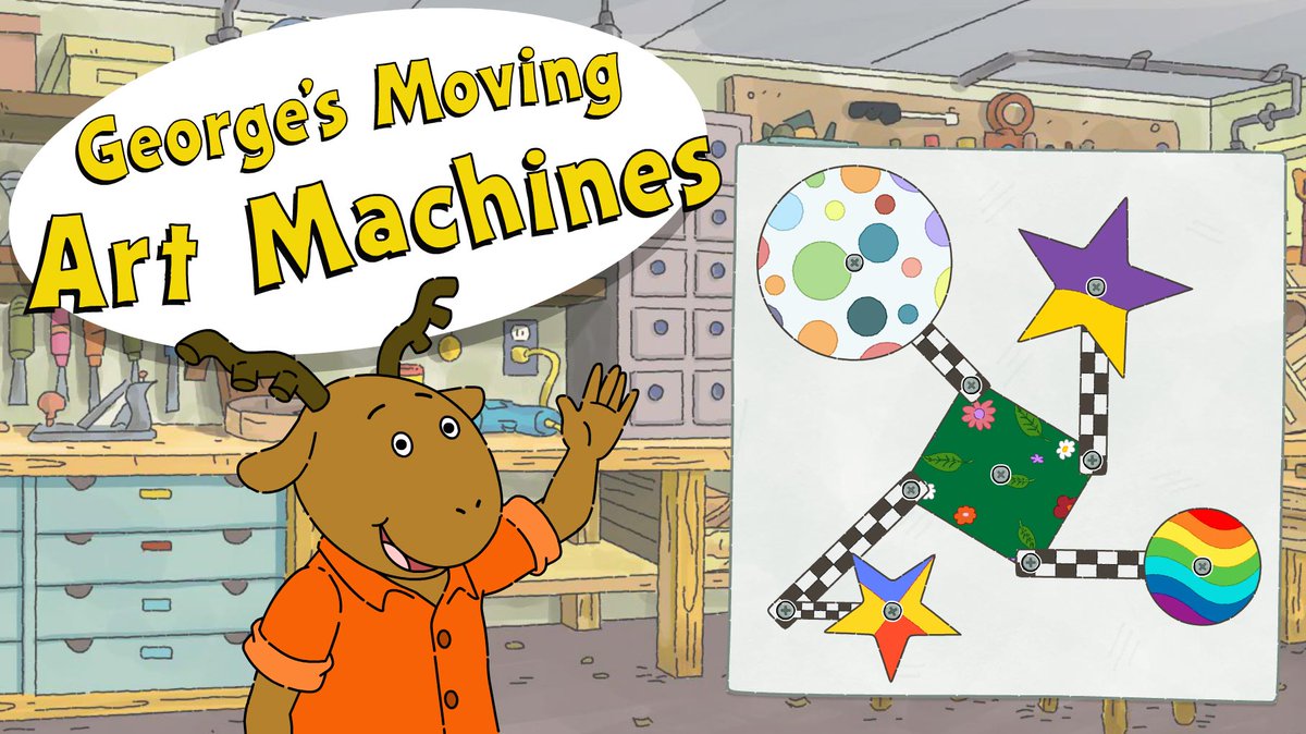 arthurpbs's tweet photo. Best way to end the week? A brand new game!! Check out "George's Moving Art Machines", where you can choose shapes, lights, characters, and sounds to create incredible kinetic art. Click the link below or find it on the @PBSKIDS Games App. 🎨
https://t.co/73zX7a7RnL https://t.co/esxqn5ntSt