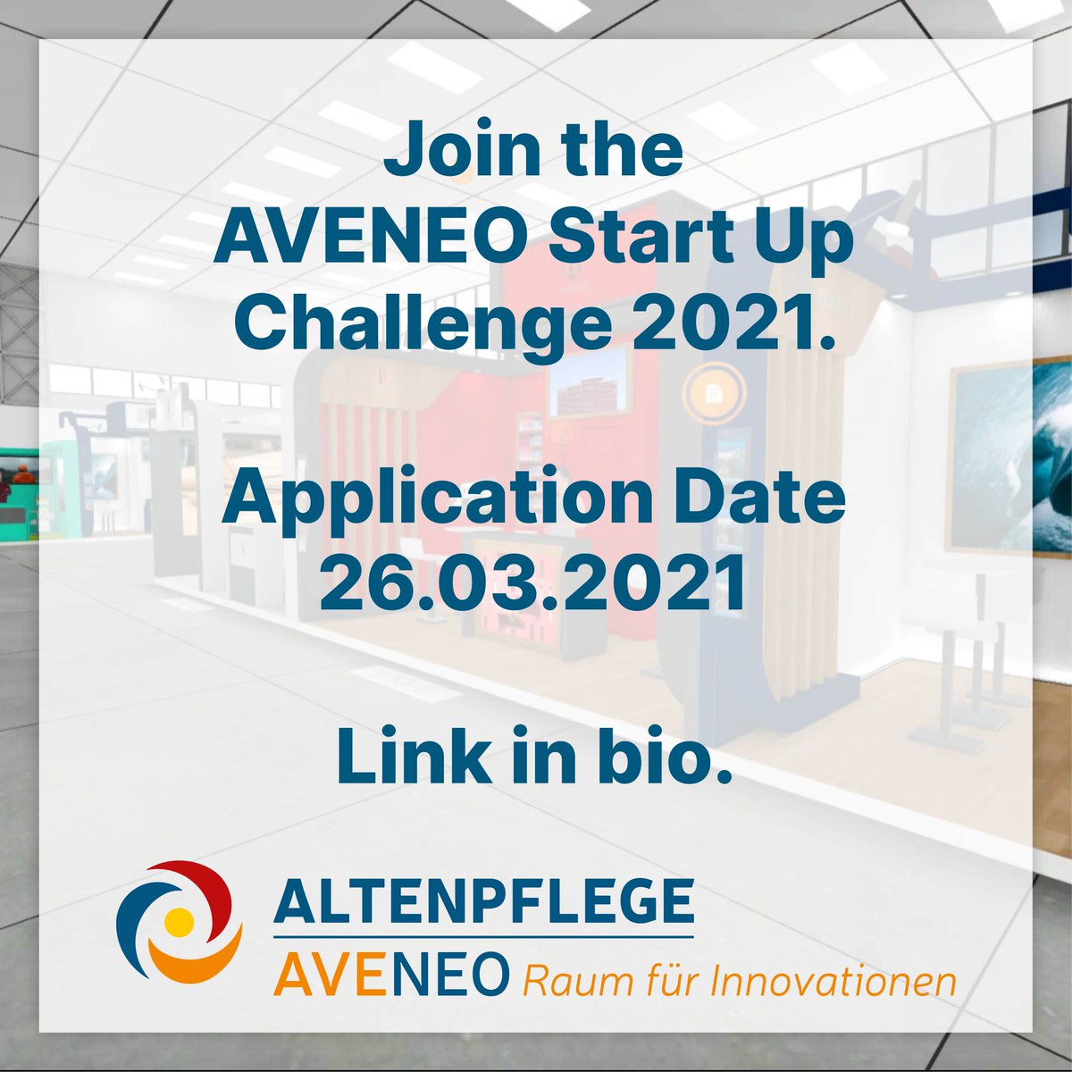 design_tb's tweet photo. LAST CALL!

Join the ALTENPFLEGE Challenge via https://t.co/V6WDlCrbc8

Anmeldefrist / Application date: 26.03.2021

#universaldesign
#aveneo
#altenpflege
#altenpflegemesse
#health
#care https://t.co/mNOjLzpsqt