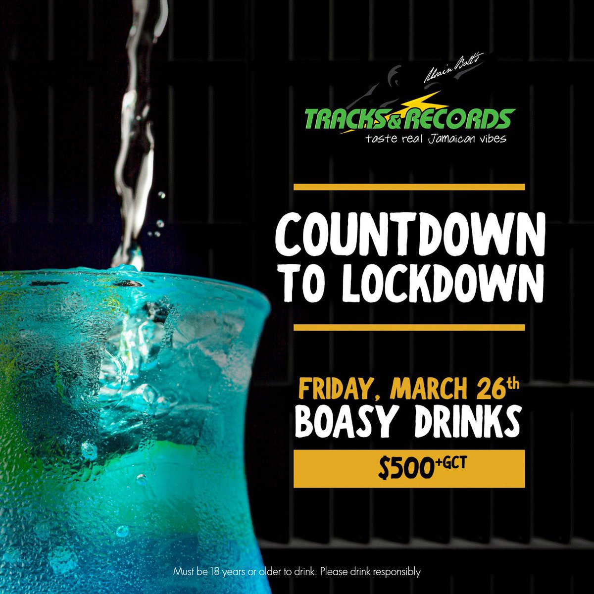 UBTandR's tweet image. Countdown to the lockdown with our Boasy Drinks special at UBTR!⚡ Kickback after work from 12PM to 7PM &amp;amp; enjoy your favourites for only $500.🍸
Come for the cocktails, stay for the vibes!😉
.
#ubtr #tracksandrecords #kingston #montegobay  #tasterealjamaicanvibes #jamaica #boasy