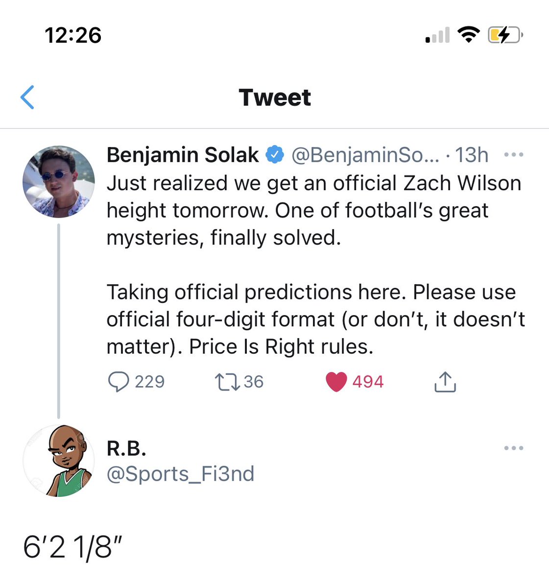 Sports_Fi3nd's tweet photo. @ConnorJRogers Yo Connor, check this. I predicted his height exactly yesterday. The narrative that he is too small and injury prone is getting old because he is fully healed from ONE shoulder injury and he will bulk up once he gets drafted to start an NFL conditioning program. #FutureJet https://t.co/eZPeFA8sOy