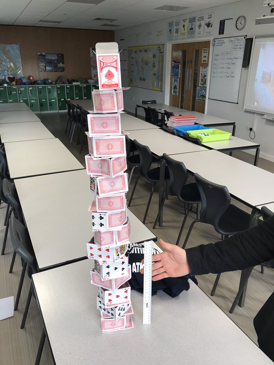 jmannison's tweet photo. When your tutor group do a shocking job so you stay after school and create this monster 🤪🤪. 91.5cm tall!!! #TutorChallenge #AllAboutTriangles https://t.co/wk6Nwi9Igt