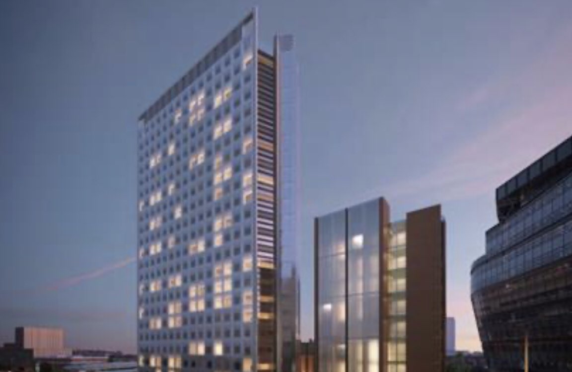 One of two hotels designed by RSHP for a site beside the main road out of London to Heathrow Airport is being redesigned as student flats because of the hit tourism has taken during the pandemic.