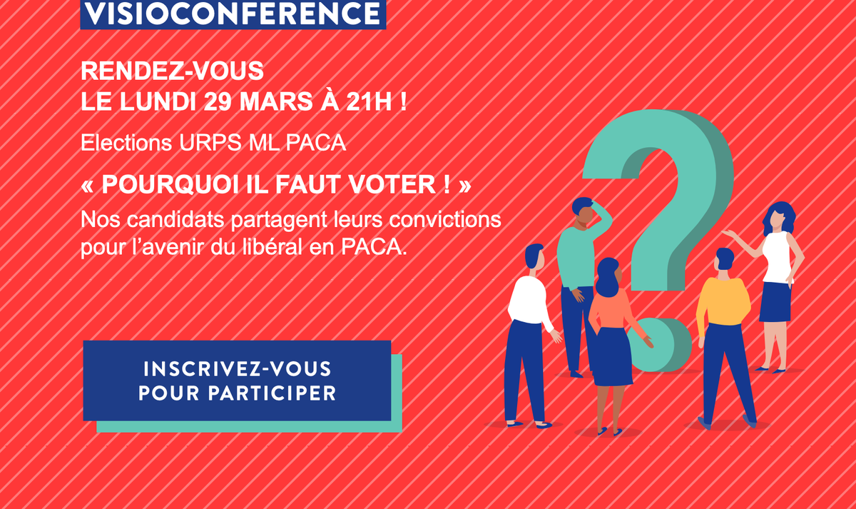 FmfSud's tweet photo. 🗳️👩‍⚕️#URPS2021 🧑‍⚕️🗳️

📢 Dernier Webinaire
🖥️ POURQUOI IL FAUT VOTER ?
📅 Lundi 29 mars
⏰ À 21h

Pour vous inscrire : 👉https://t.co/HMWHa3M2EV

#FMF #FMF2021 https://t.co/RmwiRxZlrb