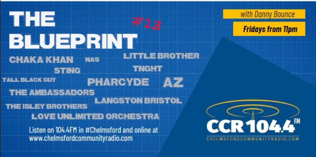 ChelmsfordCR's tweet photo. Join @danny_bounce for The Blueprint from 11pm on @ChelmsfordCR 

He'll have a great set of tunes for show number 13

Listen on 104.4FM in #Chelmsford and online at https://t.co/tizI58wabx 

📻❤️
#Essex
#dancemusic https://t.co/wnunsZZ0Cu