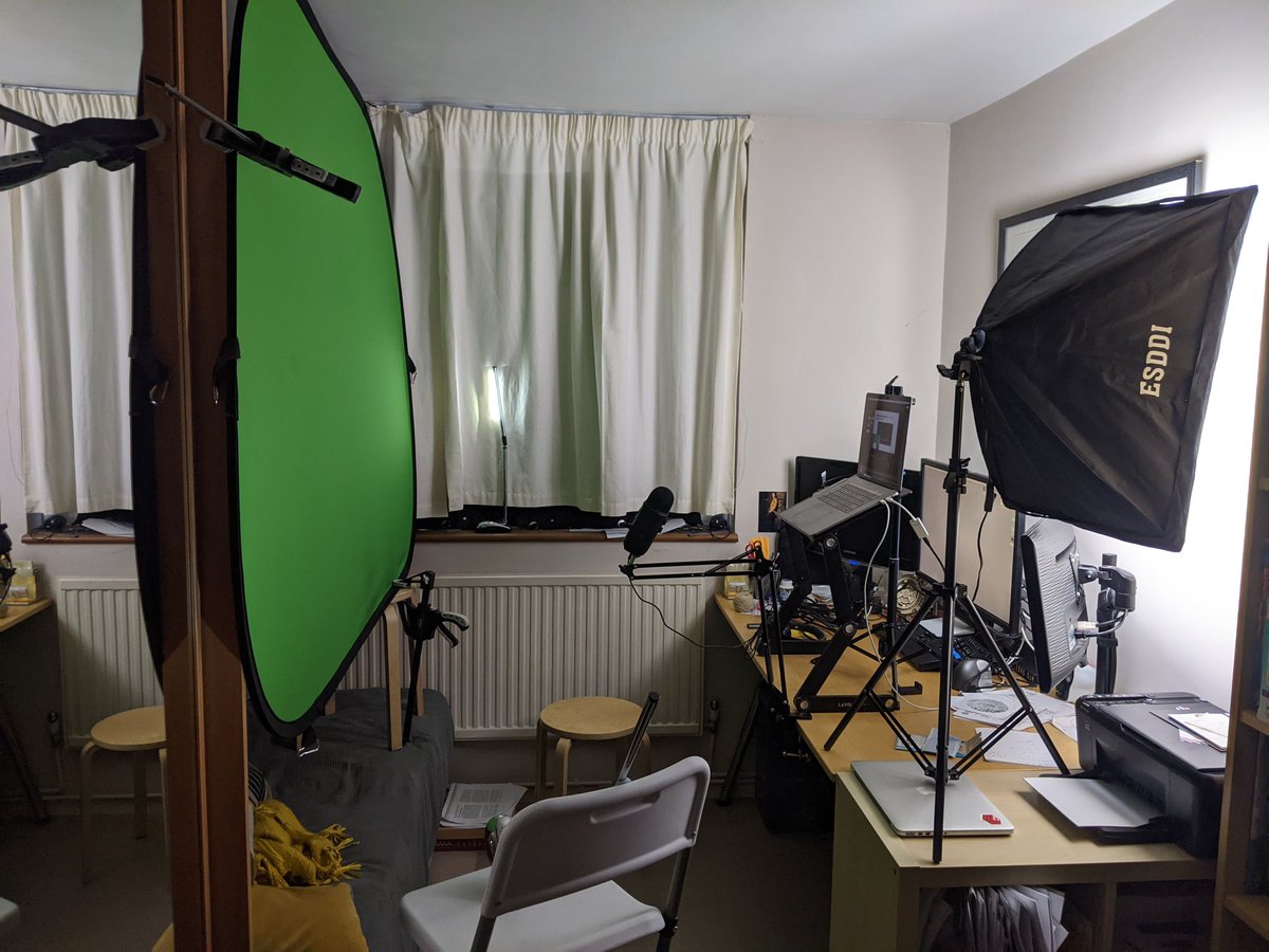 dmagliola's tweet image. The "studio" is back up, it's finally time to record for #RailsConf2021!