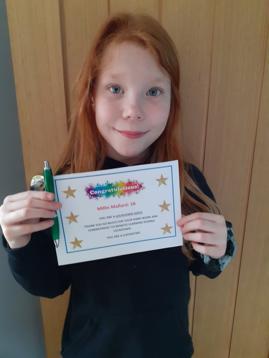 Millie  was so proud to tell me all about her lockdown hero award she got today. @KbaPrimary <a href="/MissRoberts79/">Miss Roberts</a>