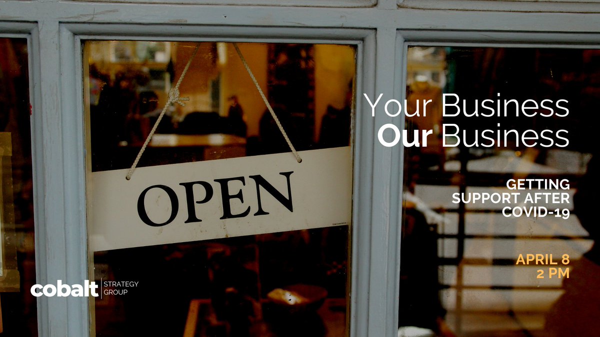 CobaltStrategy's tweet photo. Small businesses have made sacrifices throughout COVID-19. It's time for the community to discuss how we can build back together. We're hosting a virtual discussion with some of #Vancouver's city councilors on April 8. 

Learn more and register: https://t.co/m1AoiAfuBl

#bcpoli https://t.co/JKiJ1AGGGr