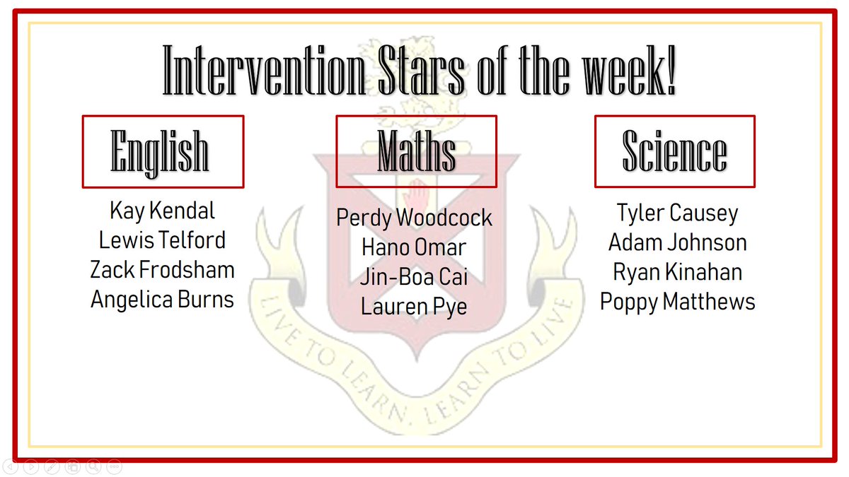 Congratulations to this week's Intervention Star of the week winners. What a brilliant start to the new cycle! Keep up the great work everyone! - Miss Cooksey #staroftheweek 
<a href="/byrchall/">Byrchall High School</a>