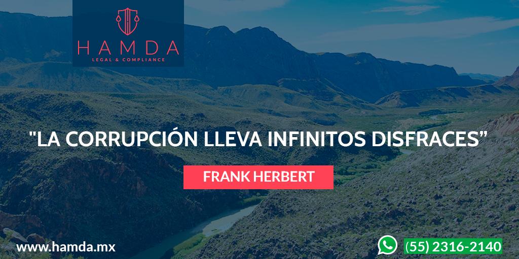 hamdacompliance's tweet photo. "La #Corrupción lleva infinitos disfraces” (Frank Herbert). Vía @hamdacompliance #FelizViernes #Abogados #Empresa #Pyme #Startup #PersonasJurídicas #Compliance #ResponsabilidadPenal #CriminalCompliance. 👉 https://t.co/OnZ4eC5Mus https://t.co/V8bQPseKdY