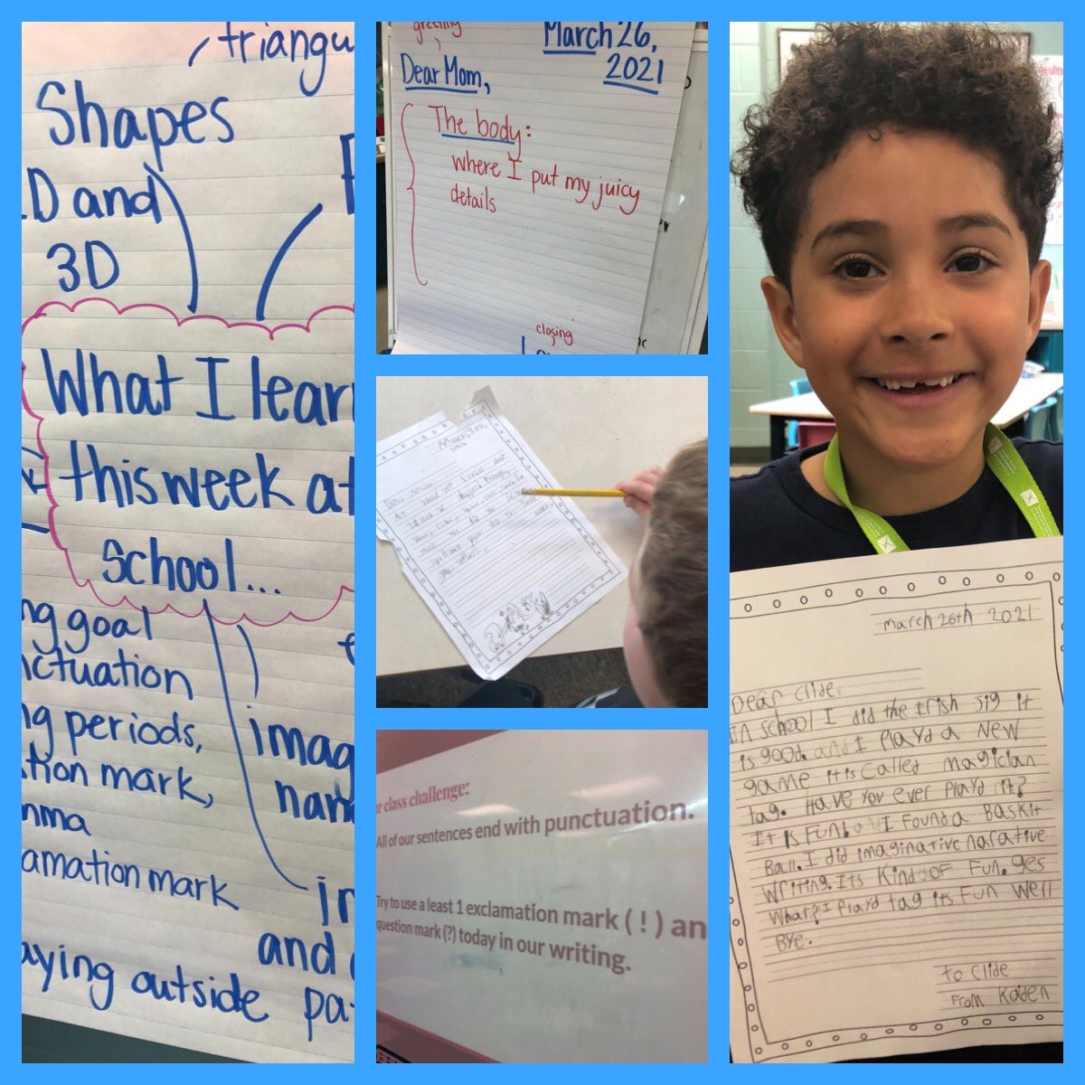 Gr 2 Ss <a href="/blt_junior/">BLT Junior</a> are feeling proud about writing letters home about the wonderful things they learned this week. Learning target was using proper punctuation. They were encouraged to use at least one ! and one ? @HrceLiteracy