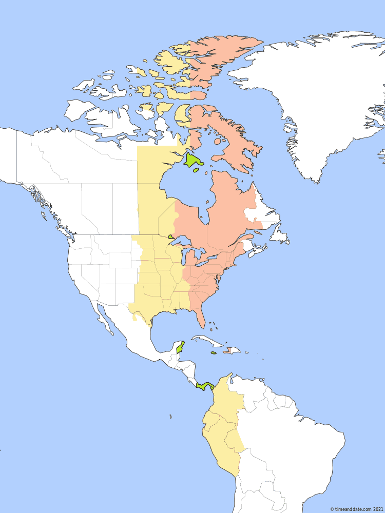 babyruthness's tweet photo. Unless you live in the green areas, pause reference to EST until Nov. No one is on PST. So either EDT/PDT or simply ET/PT. https://t.co/lJqs1Nxhpw