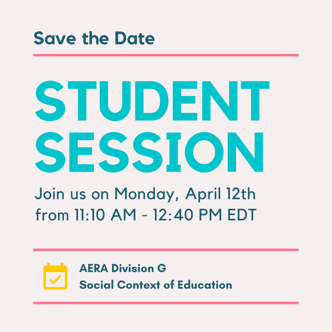 AERADivG's tweet photo. Save the Date! #aeradivg
Fireside Chat Saturday April 10th, 2:30 PM - 4:00 PM EST
Student Session Monday April 12th, 11:10 AM - 12:40 PM EST https://t.co/yrrvV5GQRO