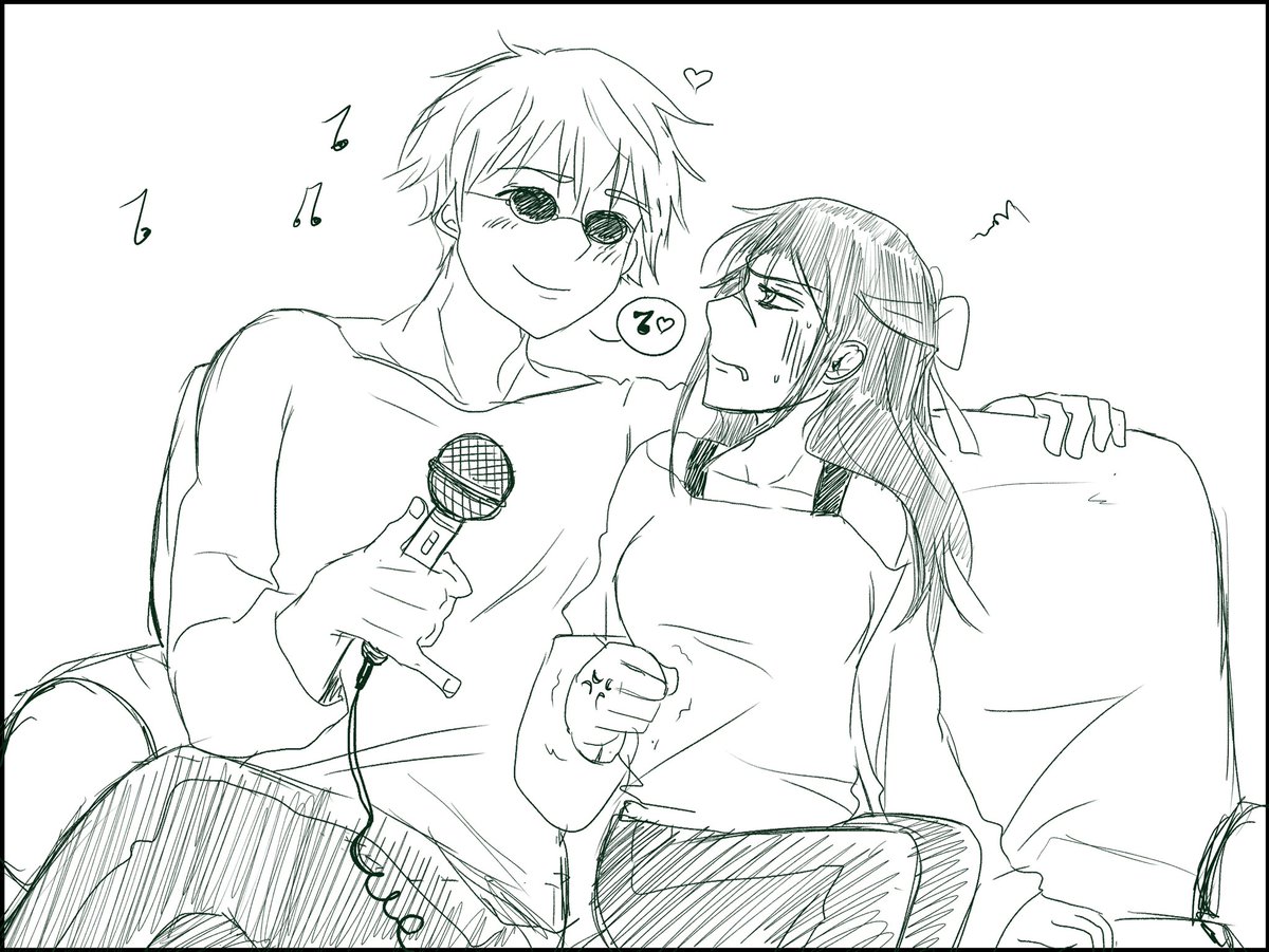 Gojo and Utahime : sing for me ?? I don't know what's going to happen ? enjoy. #GojoSatoru #gojohime #utahime #UtahimeIori #GojoxUtahime #sing #karaoke #enjoy #fun #doodle #fanart #JujutsuKaisen