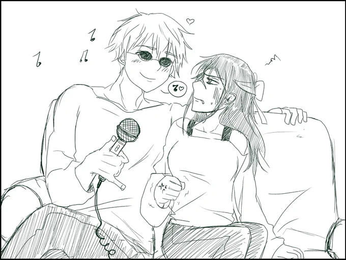Gojo and Utahime : sing for me ?? I don't know what's going to happen ? enjoy. #GojoSatoru #gojohime #utahime #UtahimeIori #GojoxUtahime #sing #karaoke #enjoy #fun #doodle #fanart #JujutsuKaisen 