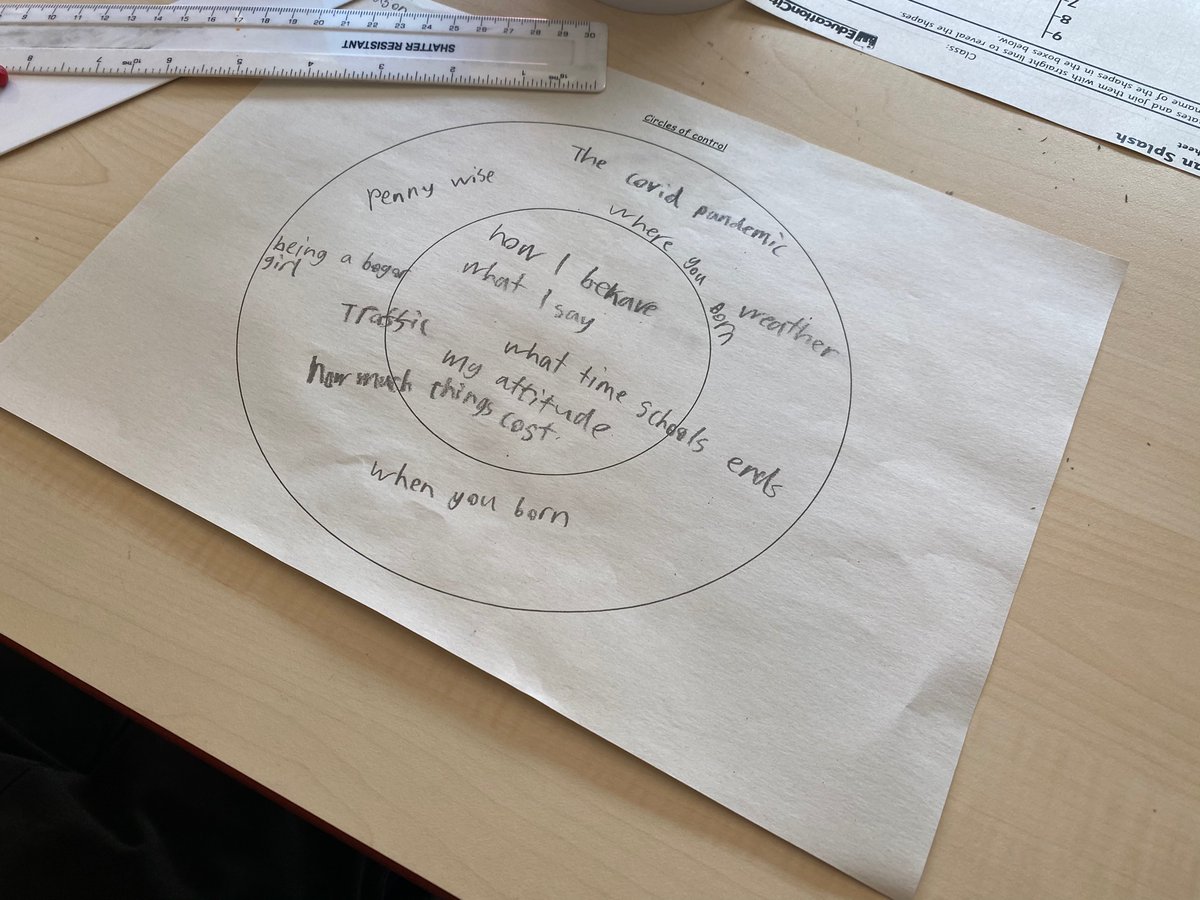 SchoolHillside1's tweet photo. #P6Dhillside learning about the #circlesofcontrol from @BritishRedCross โญ๏ธ Yellow hoop if you canโt control it; red if you can! ๐ค https://t.co/vXNgr2cZXS