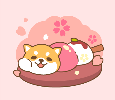 wagashi no humans dango dog shiba inu food food focus  illustration images