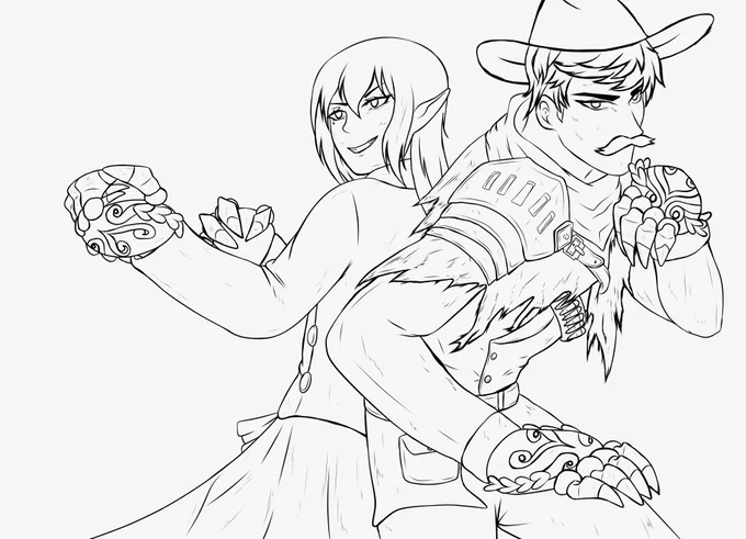 Quite a good challenge for me to try having it in a different angle ~ ♥️
commission #3
coloring tomorrow and details 