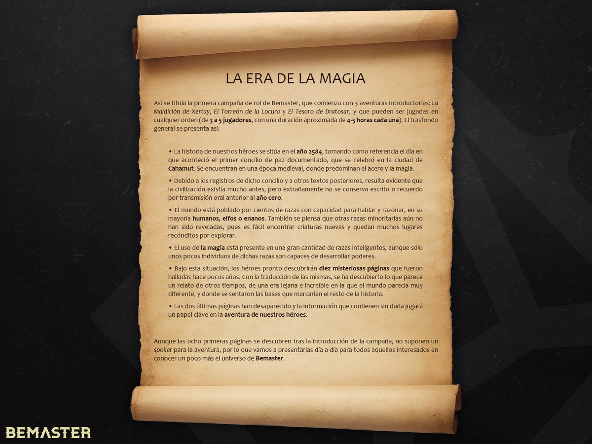 bemasteroficial's tweet photo. En los próximos días, iremos presentando el trasfondo de la primera campaña de Bemaster, a partir de un relato muy antiguo. Vamos a situarnos... 📖

#RPG #rol #roleplayer #ttrpg https://t.co/MZ2J02fezT