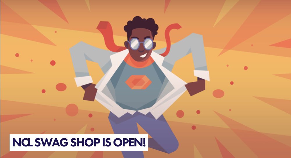 NatlCyberLeague's tweet photo. The NCL Swag Shop is OPEN! 
Stop in and check out this must have gear 💪🏽 #NatlCyberLeague 
https://t.co/mmLL0gxTD6 https://t.co/g8Y76mH02c