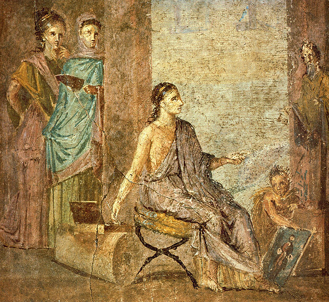 During #WomenHistoryMonth we saw ancient roman women working, writing, ruling. But, as an illustrator, I can't forget that Roman women could also be fine artist! This I AD #FrescoFriday from the House of the Surgeon in <a href="/pompeii_sites/">Pompeii Sites</a> portrays a woman painting a statue of Priapus