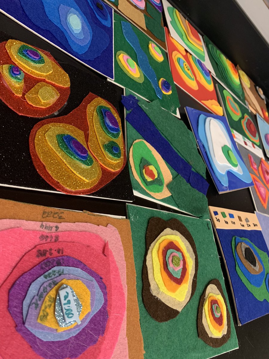 mhessGISA's tweet photo. Making topographic maps in 8th grade science this week. They are beautiful works of art! https://t.co/K6o9bH7fvS