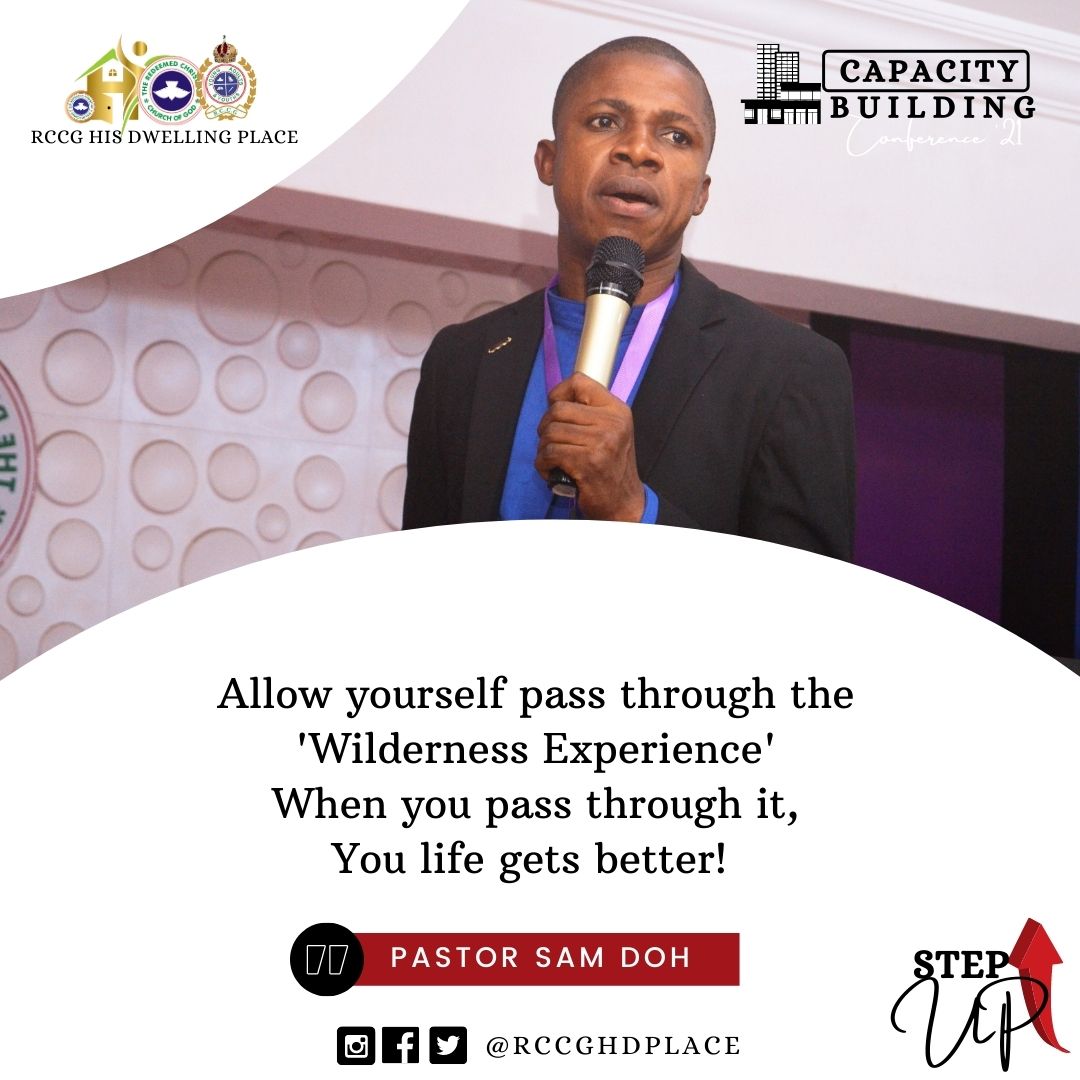 rccghdplace's tweet photo. Allow yourself pass through the
'Wilderness Experience'
When you pass through it,
You life gets better!
@Samdohe
#SpiritualCapacity #Day2 #CBC2021
#StepUp #HDPCBC2021 #CAPACITYBUILDINGCONFERENCE
#HDPTradeFair #RCCGHDPLACE https://t.co/dFR64X8IsI