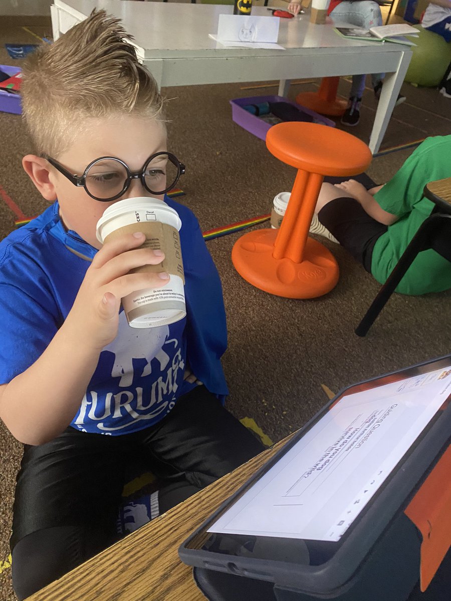 SmileyWeik's tweet photo. Research is so much better with research glasses and Starbucks. 🤓(disclaimer: Starbucks cups with water😜) Thank you @libraryjunkie1 for guiding our ERE kids on their animal presentations. ♥️ @EagleRidgeKISD @kisdlit https://t.co/oCT7sxiOu6