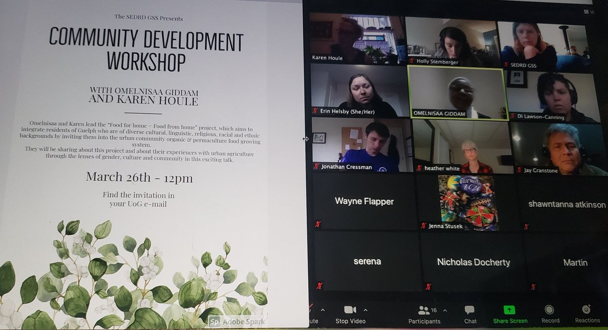 stem_holly's tweet photo. Our final #SEDRD-GSS workshop - Karen Houle and Omelnissa Giddam discussed urban agriculture from a gender, culture and social justice lens.
Their "Food for home = food from home" initiative honours cultural diversity. The power of culturally familiar foods can't be understated. https://t.co/NAUgLxSVQ6
