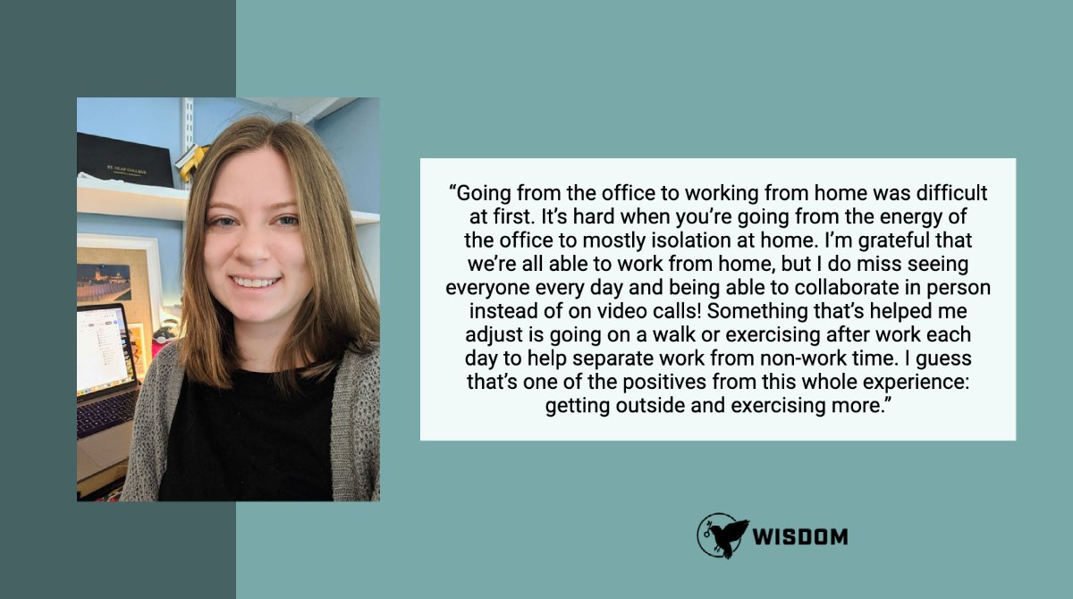 wsdmdigital's tweet photo. Our Digital Media Buyer, Megan G., explains how she's adjusted to working from home and some of the positives from our current situation. #WisdomAtHome https://t.co/xXRa3zmSe8