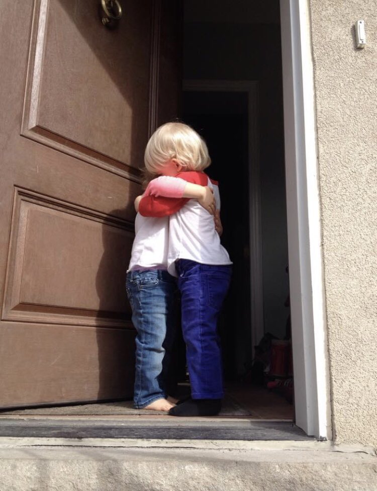 Justinglandry's tweet image. Seeing this photo of our twins melts my heart every time. They are 8 now and still hug. #ProudDad