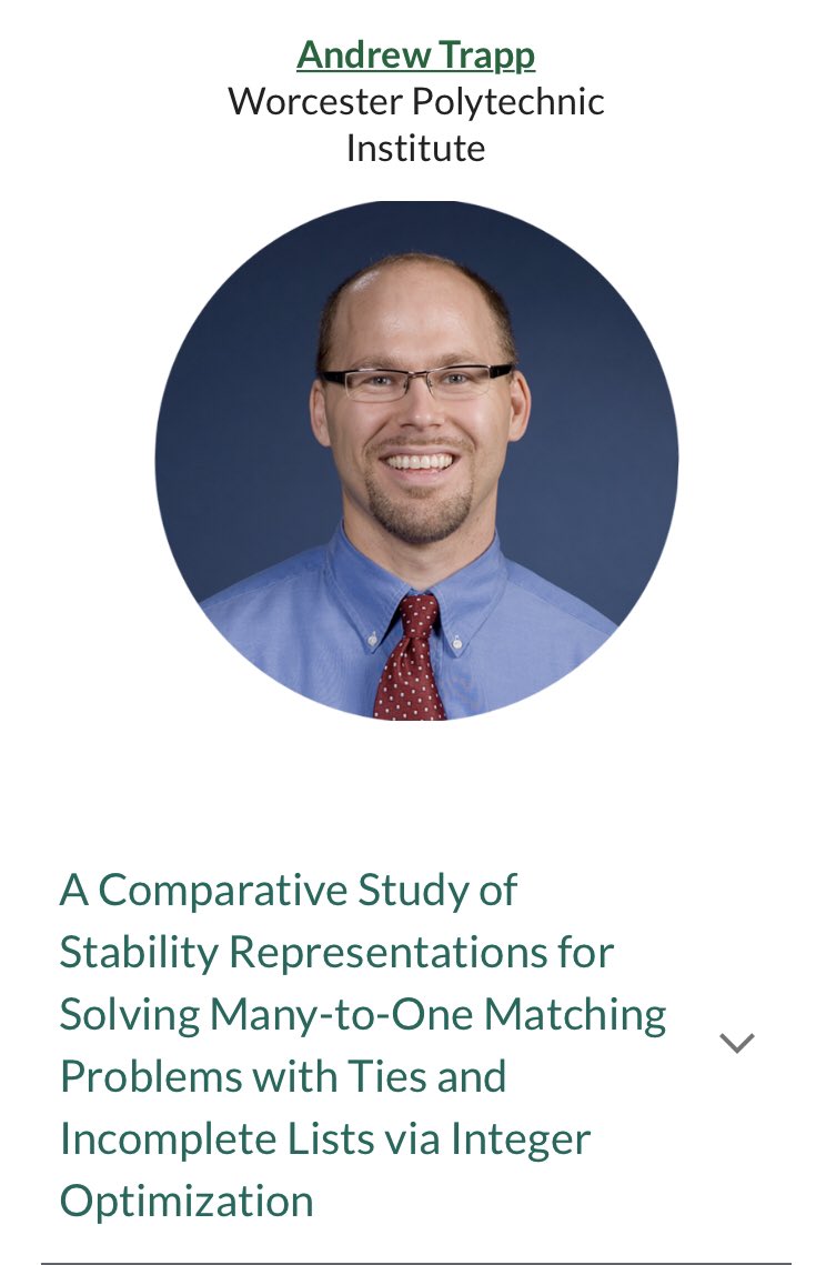 akazachk's tweet image. Join us for another session of #DiscreteOptTalks today (starting in 5 minutes!) with Yiling Zhang (@YiLinGZh) and Andrew Trapp! #orms